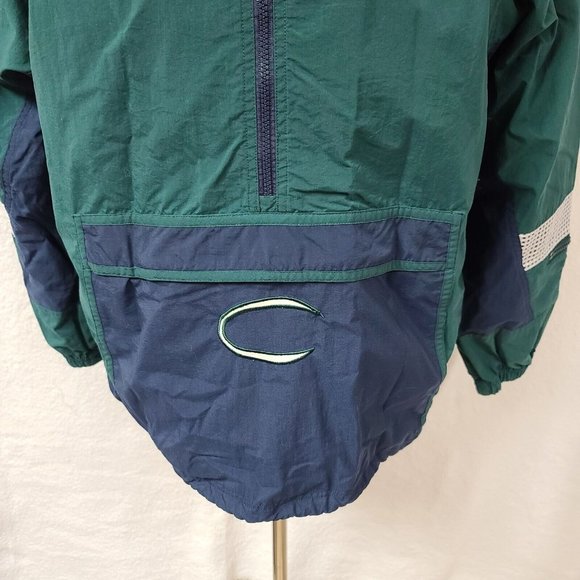 Catalina Womens Medium Green Hooded 1/2 Zip Kangaroo Pocket Hoodie Windbreaker - Picture 5 of 14